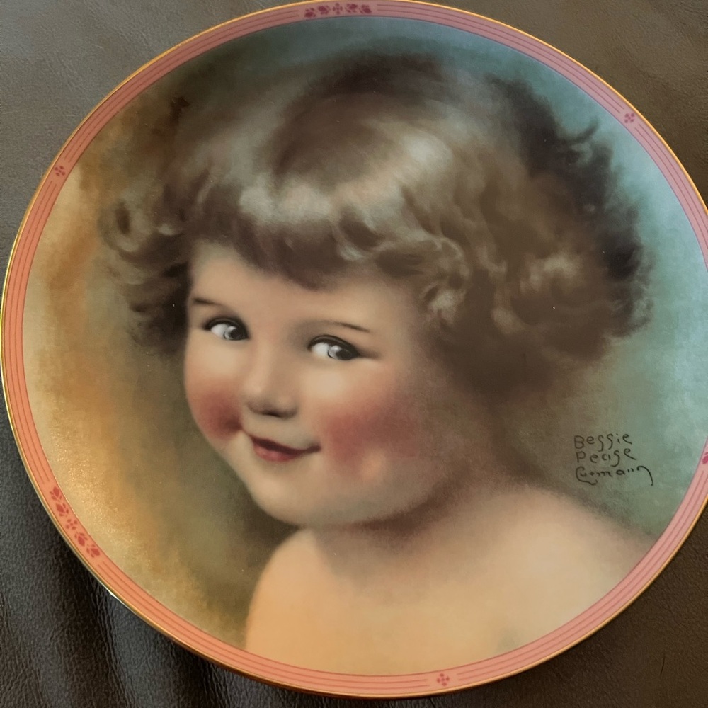 Vintage Bessie Pease Plate with Child Portrait